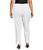 Color:White - Image 2 - Plus Size the 5th AVE fit Side Zip Stretch Tummy Control Slim Leg Pants
