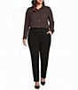 Investments Plus Size the PARK AVE Fit Pull-On Mid Rise Straight Leg Pants - Image 3