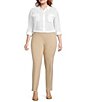 Color:Humus - Image 3 - Plus Size the PARK AVE fit Pull-On Straight Leg Pants
