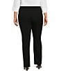 Color:Black - Image 2 - Plus Size the PARK AVE fit Pull-On Straight Leg Pants