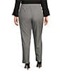 Color:Black/White - Image 2 - Plus Size the PARK AVE fit Stretch Tummy Control Front Pocketed Straight Leg Pants