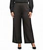 Investments Plus Size Wide Leg Pull-On Satin Pants - Image 1