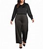 Investments Plus Size Wide Leg Pull-On Satin Pants - Image 3
