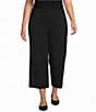 Investments Plus Size Wide Leg Pull-On Twill Crop Pants - Image 1