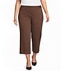 Investments Plus Size Wide Leg Pull-On Twill Crop Pants - Image 1