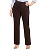 Color:Coffee - Image 1 - Plus Size the 5TH AVE fit Straight Leg Pants