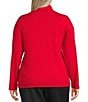 Investments Plus Turtleneck Pullover Long Sleeves Top, Color:Haute Red - Image 2