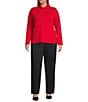 Investments Plus Turtleneck Pullover Long Sleeves Top, Color:Haute Red - Image 3