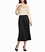 Investments Pull-On Pleated Satin Skirt - Image 3