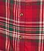Investments Red Plaid Long Sleeve Point Collar Button Front Top, Color:Red Plaid - Image 4