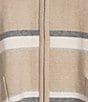 Investments Removeable Faux Fur Collar Two-Way Zip Front Stripe Sweater Poncho, Color:Coca Mocha Stripe - Image 11
