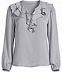 Investments Ruffle V-Neck Long Sleeve Blouse - Image 5