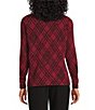 Investments Rumba Red Plaid Mock Neck Pullover Long Sleeves Top - Image 2