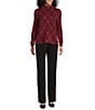 Investments Rumba Red Plaid Mock Neck Pullover Long Sleeves Top - Image 3