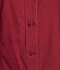 Investments Rumba Red Woven Long Sleeve Point Collar Button Front Top, Color:Rumba Red - Image 4
