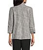Investments Scratch Pattern 3/4 Ruched Sleeve Notch Lapel Lined Button Front Blazer - Image 2
