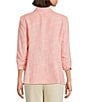 Investments Scratch Pattern 3/4 Ruched Sleeve Notch Lapel Lined Button Front Blazer - Image 2