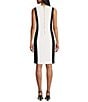 Investments Scuba Crepe Color Block Sleeveless Sheath Dress, Color:Black/White - Image 2