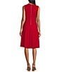 Investments Scuba Crepe Sleeveless Fit and Flare Dress, Color:Red - Image 2