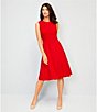 Investments Scuba Crepe Sleeveless Fit and Flare Dress, Color:Red - Image 4