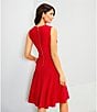 Investments Scuba Crepe Sleeveless Fit and Flare Dress, Color:Red - Image 6