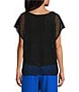 Investments Short Sleeve Crew Neck Open Stitch Top - Image 2