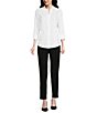 Color:Black - Image 3 - Signature Ponte Knit Ankle Pull-On Pants