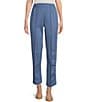 Color:Moon Light Blue - Image 1 - Signature Ponte Knit Ankle Pull-On Pants