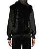 Investments Sleeveless Snap Front Faux Fur Vest - Image 2