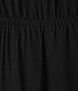 Color:Black - Image 3 - Smocked Y-Neck Sleeveless Drop Waist Midi Dress