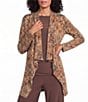 Investments Soft Separates Black/Pinecone Painted Paisley Print Long Sleeve Open Front Jacket - Image 1