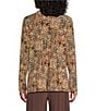 Investments Soft Separates Black/Pinecone Painted Paisley Print Long Sleeve Open Front Jacket - Image 2