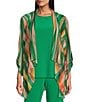 Investments Soft Separates Mesh Open Drape Front Long Roll-Tab Sleeve Coordinating Cardigan, Color:Watercolor Wash - Image 1
