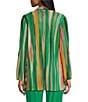 Investments Soft Separates Mesh Open Drape Front Long Roll-Tab Sleeve Coordinating Cardigan, Color:Watercolor Wash - Image 2