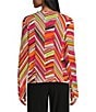 Investments Soft Separates Multi Broken Chevron Long Sleeve Coordinating Topper, Color:Multi Broken Chevron - Image 2