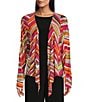 Investments Soft Separates Multi Broken Chevron Long Sleeve Coordinating Topper, Color:Multi Broken Chevron - Image 4