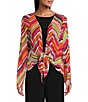 Investments Soft Separates Multi Broken Chevron Long Sleeve Coordinating Topper, Color:Multi Broken Chevron - Image 6