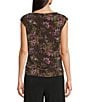 Investments Soft Separates Multi Canvas Flourish Boat Neck Ruched Cap Sleeve Top - Image 2