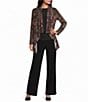Investments Soft Separates Multi Canvas Flourish Print Long Sleeve Open Front Jacket - Image 3