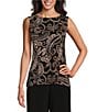 Color:Dotted Paisley - Image 1 - Soft Separates Reversible Crew to Scoop Neck Sleeveless Dotted Paisley Coordinating Tank Top