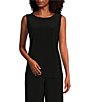Color:Black - Image 1 - Soft Separates Reversible Crew to Scoop Neck Sleeveless Tank Top