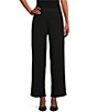 Color:Black - Image 1 - Soft Separates Ribbed Knit Pull-On Straight Leg Coordinating Pants