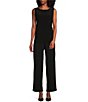 Color:Black - Image 3 - Soft Separates Ribbed Knit Pull-On Straight Leg Coordinating Pants