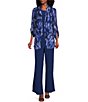 Color:Blue Depths - Image 3 - Soft Separates Straight Leg Mid Rise Pull-On Pants