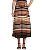 Color:Horizon Stripe - Image 1 - Stripe Printed Coordinating A-Line Midi Skirt