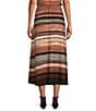 Color:Horizon Stripe - Image 2 - Stripe Printed Coordinating A-Line Midi Skirt