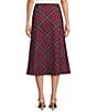 Investments Tartan Plaid Pull-On A-Line Midi Skirt, Color:Tartan Plaid - Image 2