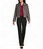 Investments Textured Long Sleeve Notch Lapel Button Front Blazer - Image 3