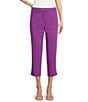 Color:Bright Violet - Image 1 - the 5TH AVE fit Elite Stretch Crop Pants