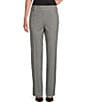 Color:Black/White - Image 1 - the PARK AVE fit Stretch Front Pocketed Tummy Control Straight Leg Pants